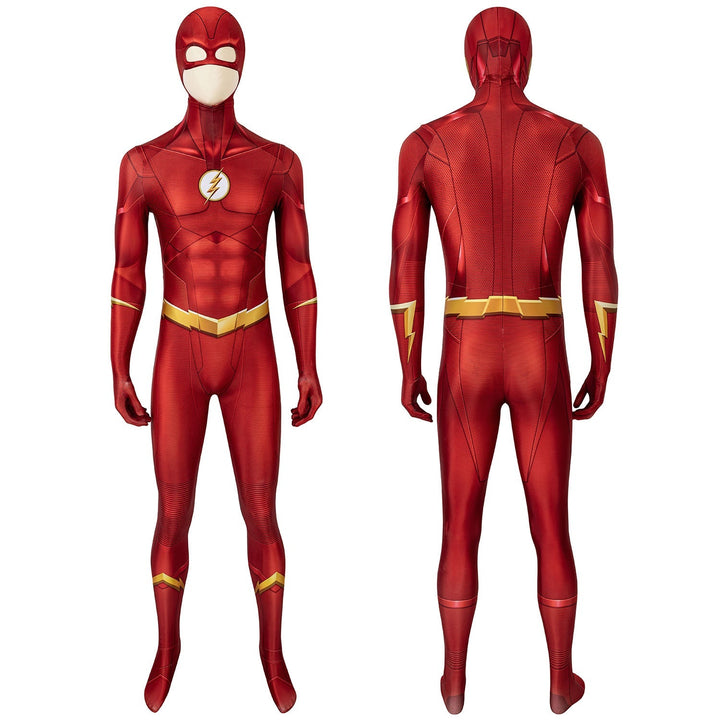 [ylevol] The Flash Season 5 Barry Allen Male Jumpsuit with Mask Costumes