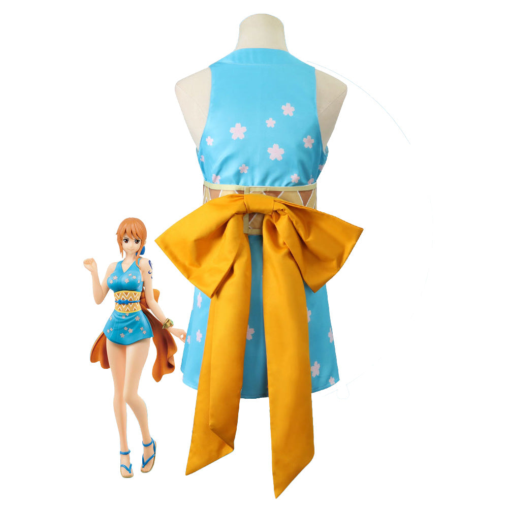 [ylevol] Anime Navigation Nami Kimono Blue Pajamas Fullset Cosplay Costumes