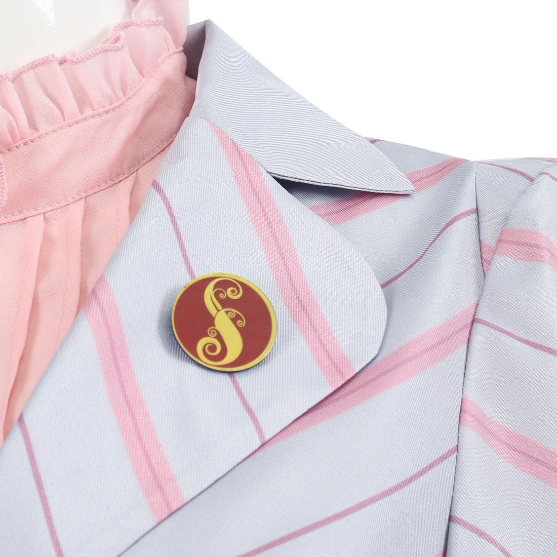 [ylevol] Wicked: For Good Witch Glinda Pink Stripe Suit Cosplay Costumes