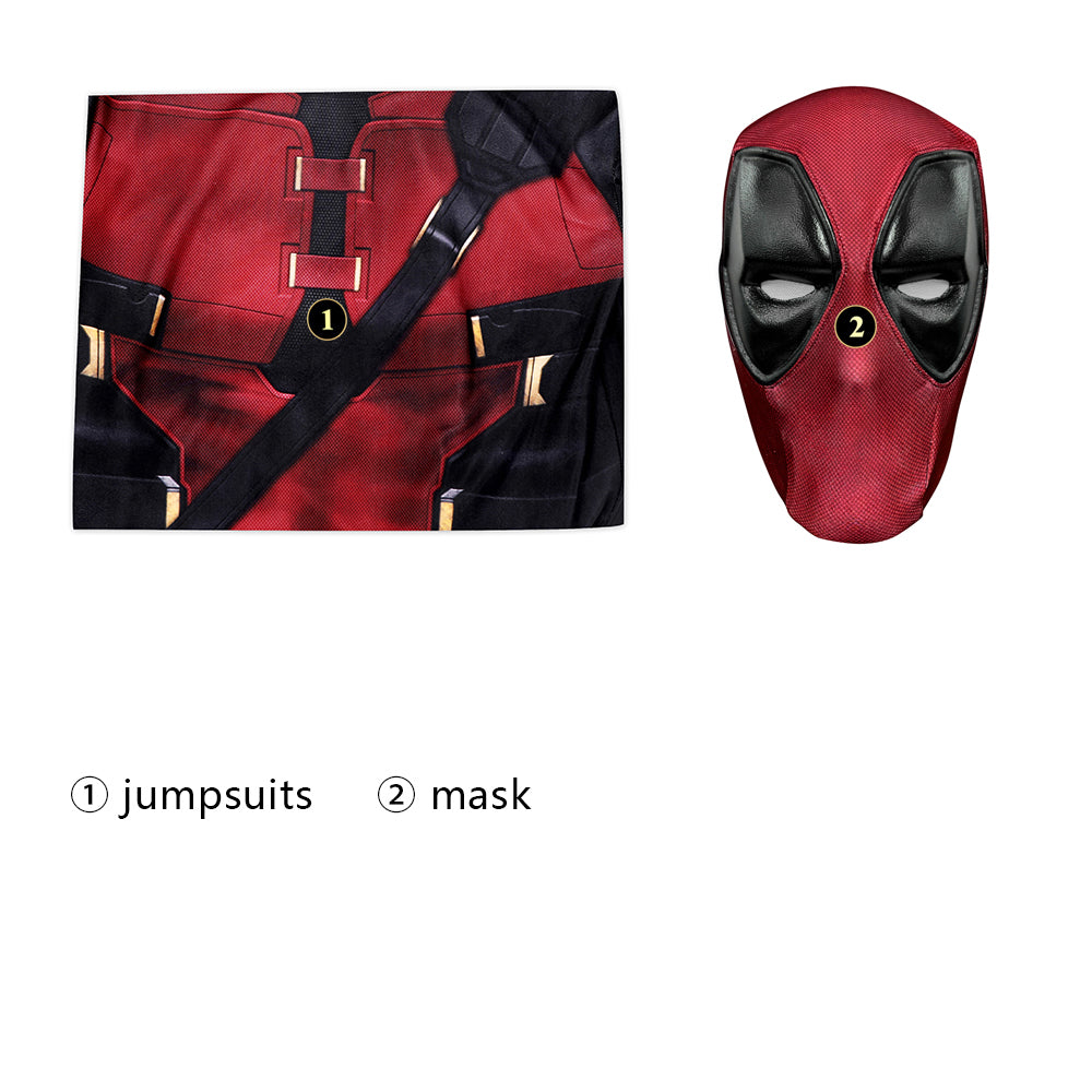 [ylevol] Deadpool 3 Wade Wilson Male Jumpsuit with Mask Cosplay Costumes