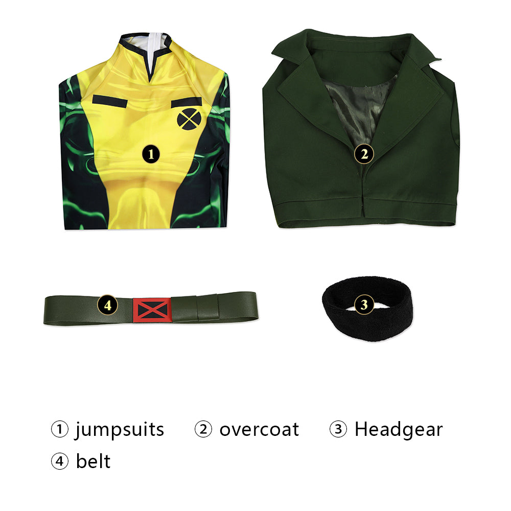 [ylevol] X-Men '97 Rogue Anna Marie Jumpsuit with Coat Cosplay Costumes