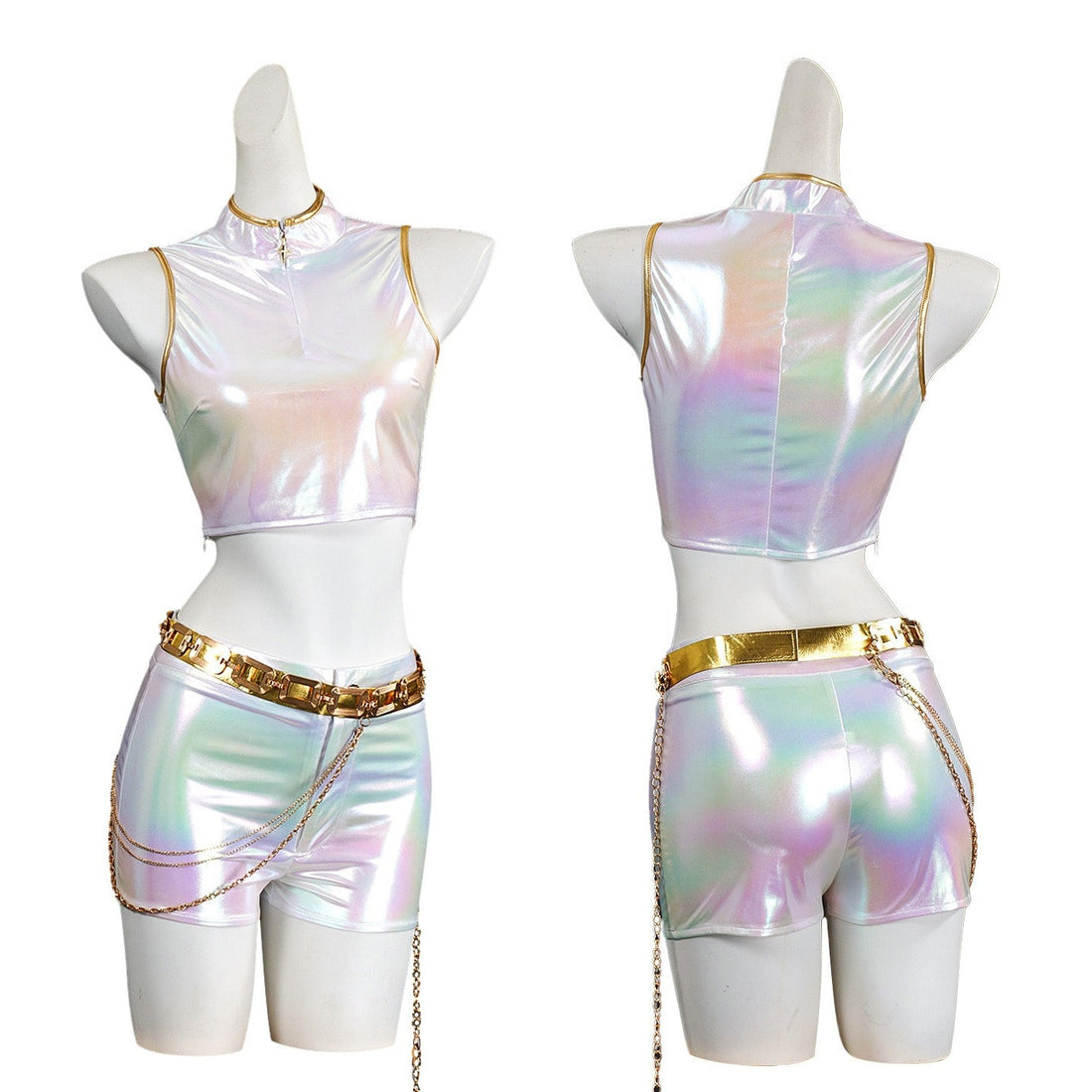 KPop Demon Hunters Rumi Zoey Mira Iridescent Leather Cosplay Costumes
