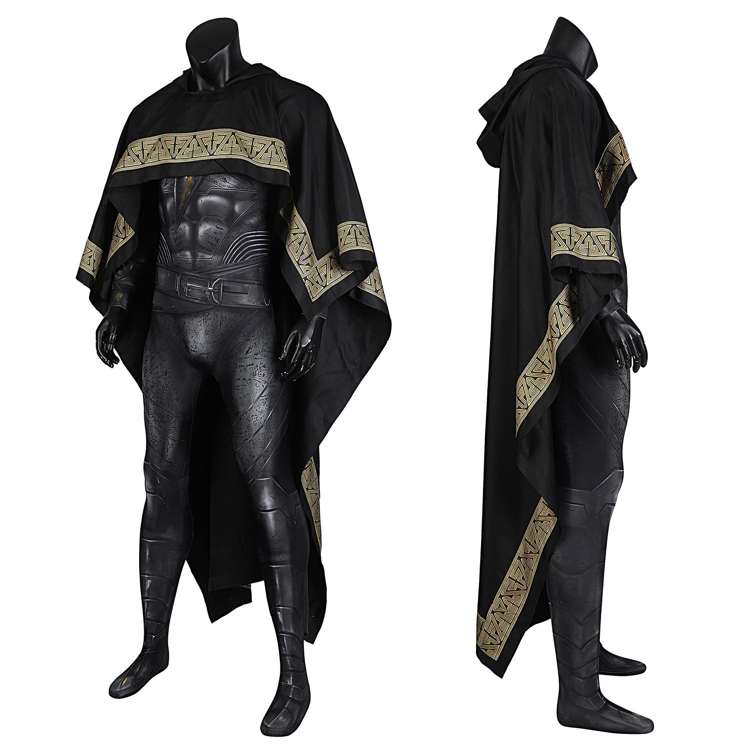 [ylevol] Comics Black Adam Male Jumpsuit with Hooded Cloak Costumes