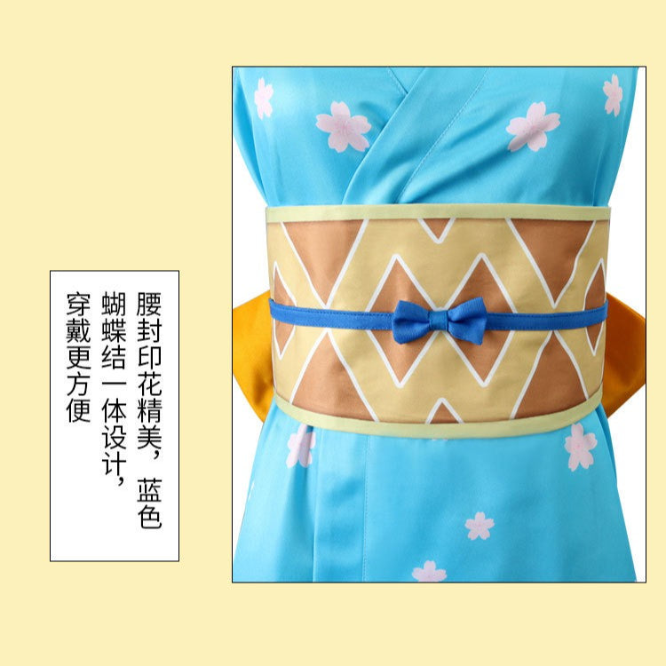 [ylevol] Anime Navigation Nami Kimono Blue Pajamas Fullset Cosplay Costumes