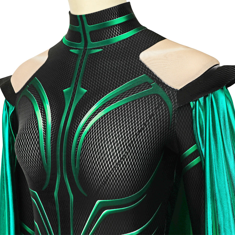 [ylevol] Thor 3 Ragnarok Trailer Hela Jumpsuit with Cloak Cosplay Costumes