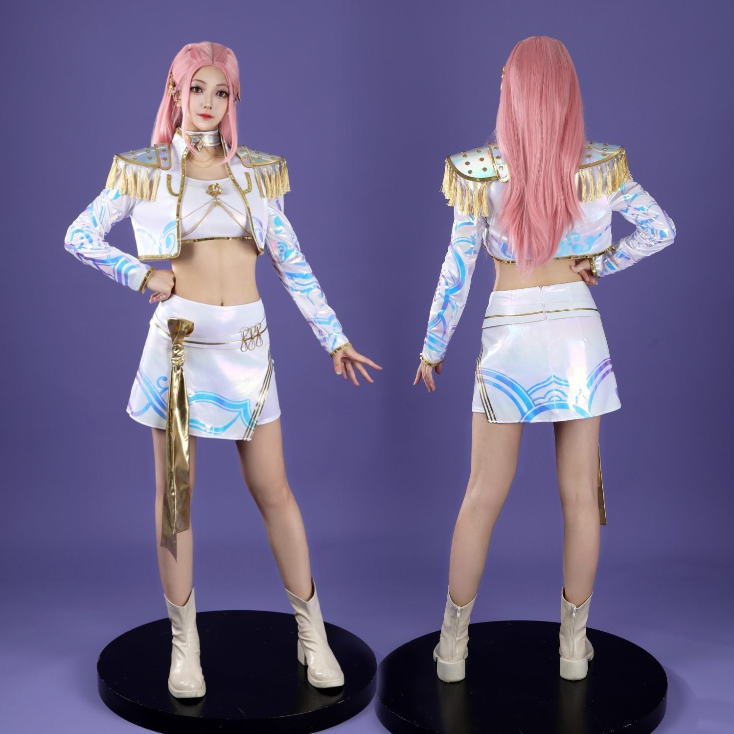 [ylevol] KPop Demon Hunters Mira White Stage Outfit Cosplay Costumes