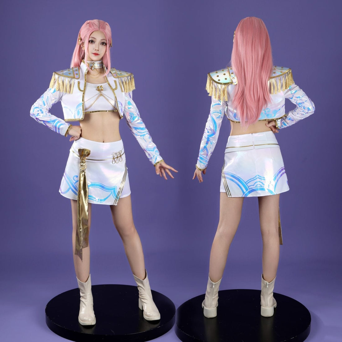 [ylevol] KPop Demon Hunters Mira White Stage Outfit Cosplay Costumes