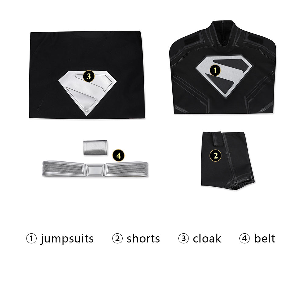 [ylevol] Superman Legacy Clark Kent Black Suit Top Cosplay Costumes