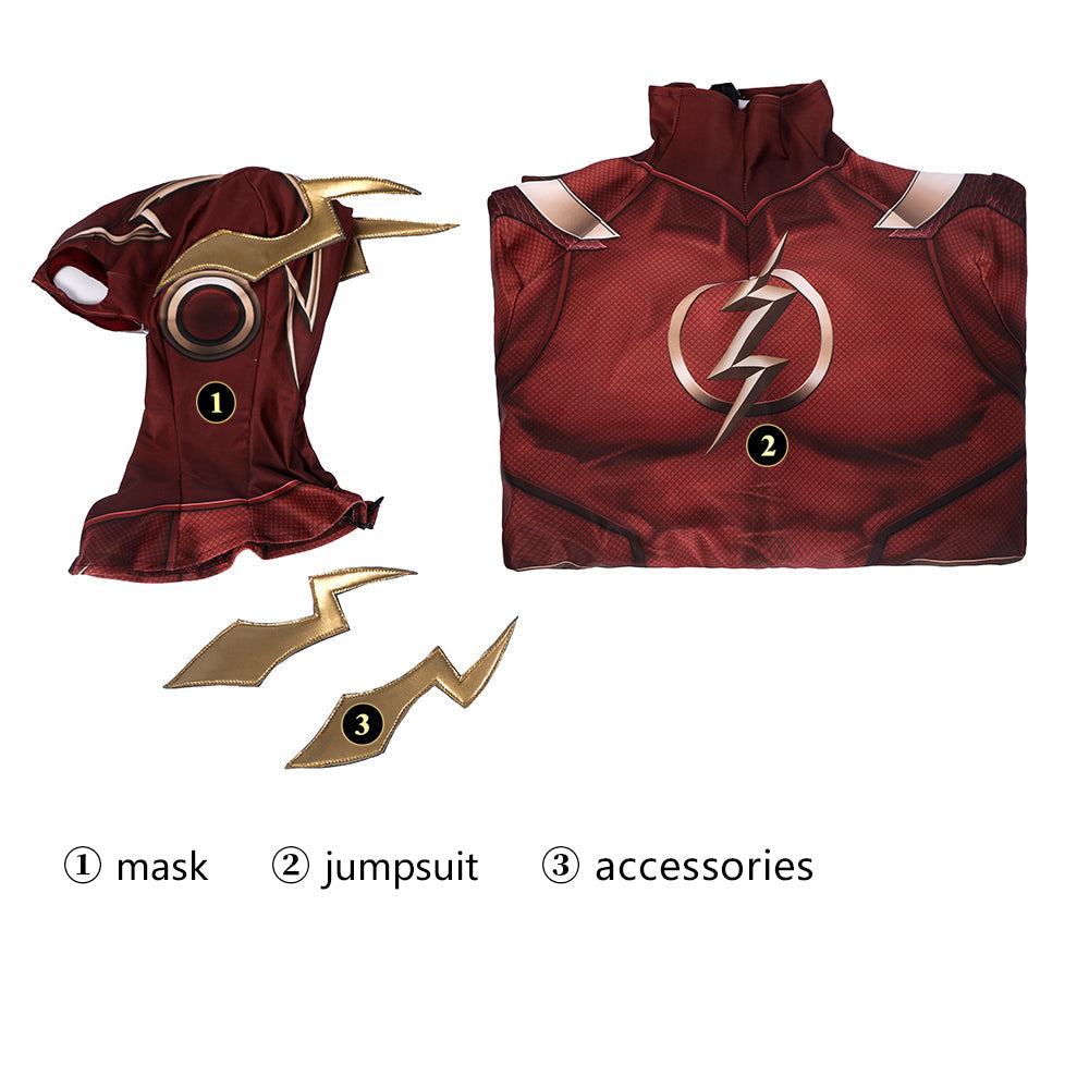 [ylevol] Injustice 2 The Flash Male Jumpsuit with Mask Cosplay Costumes