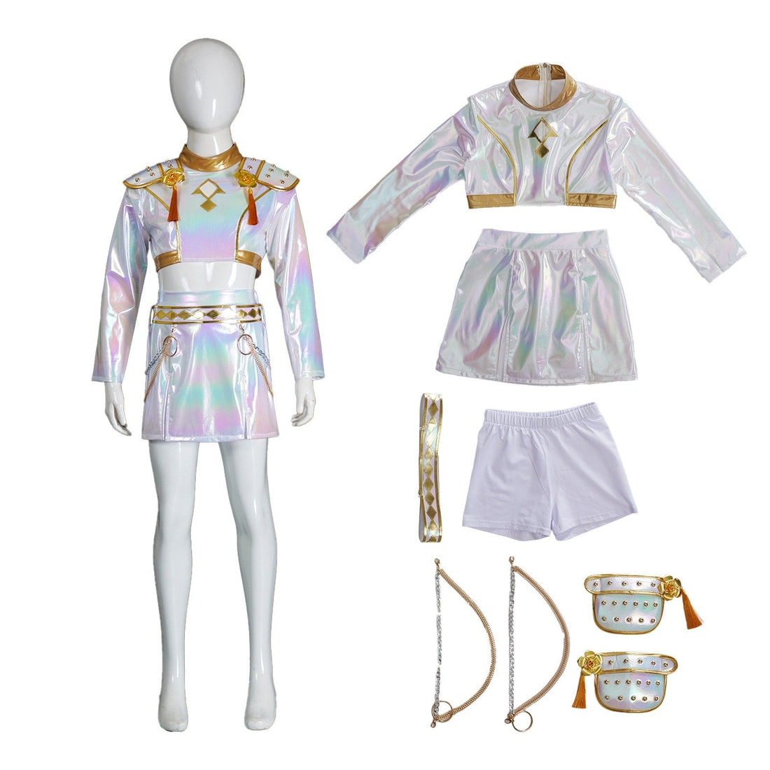 KPop Demon Hunters Rumi Zoey Mira Iridescent Leather Cosplay Costumes