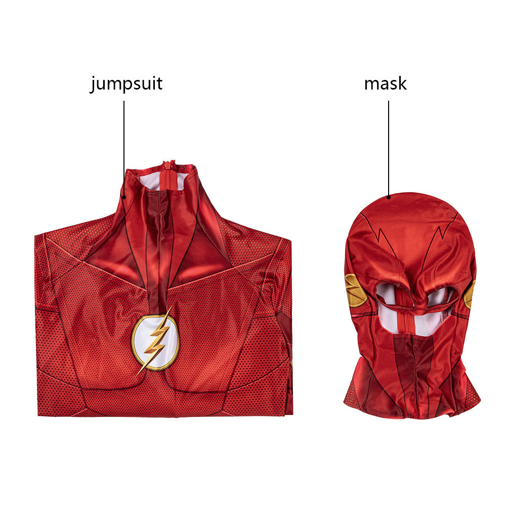 [ylevol] The Flash Season 5 Barry Allen Male Jumpsuit with Mask Costumes