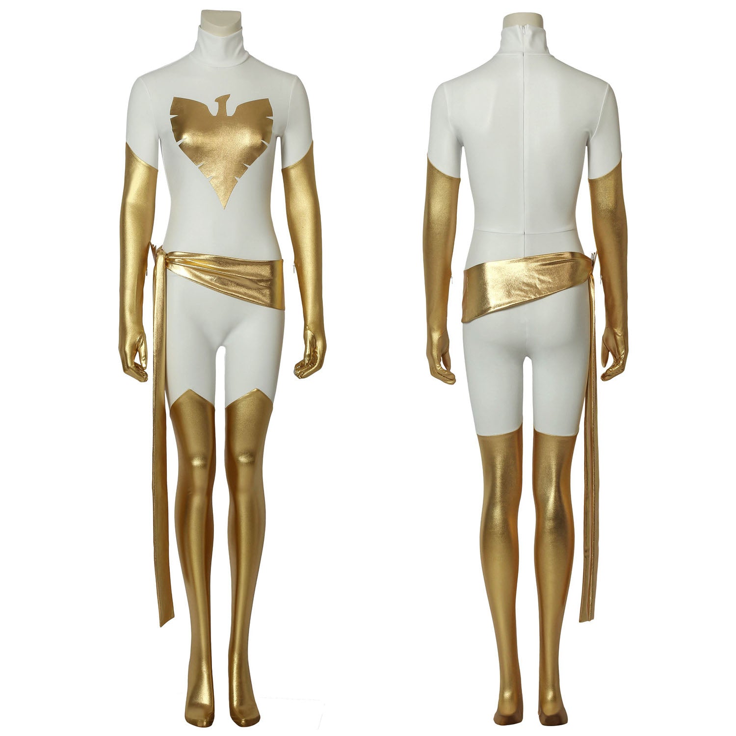 [ylevol] X-Men White Phoenix Jean Grey Gold and White Jumpsuit Cosplay Costumes