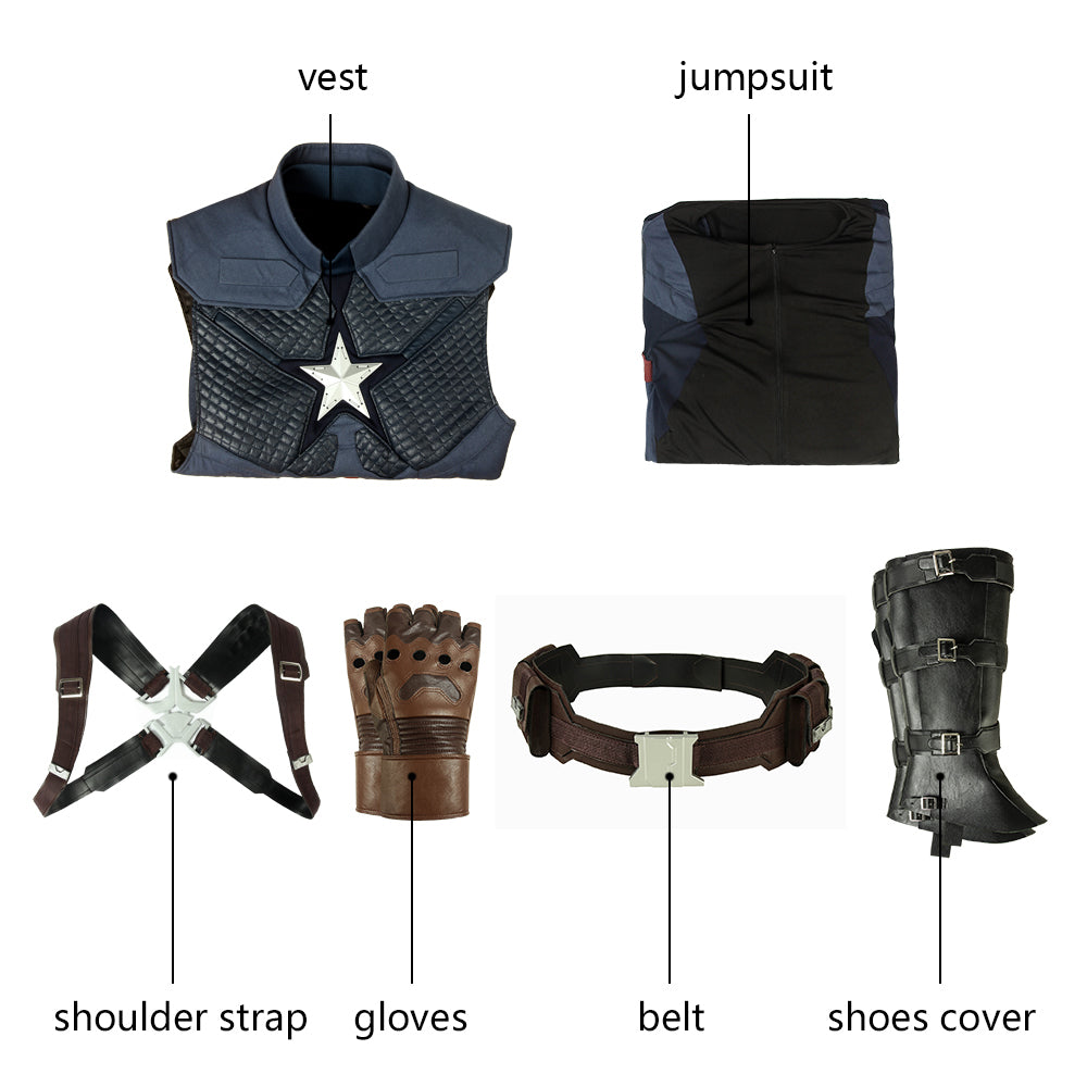 [ylevol] Avengers 4 Endgame Captain America Steve Rogers Leather Top Costumes