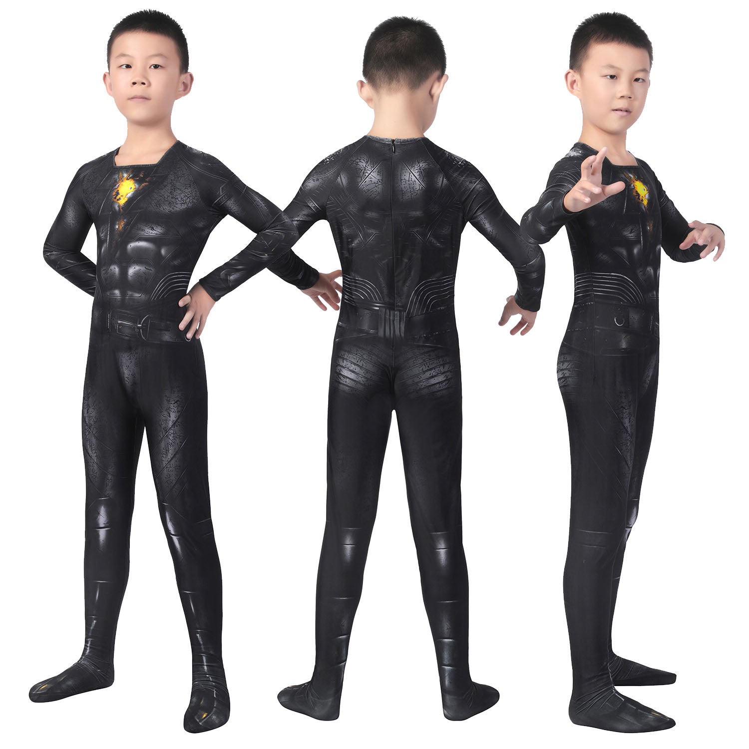 [ylevol] Black Adam Kids Jumpsuit with Cloak Fullset Cosplay Costumes