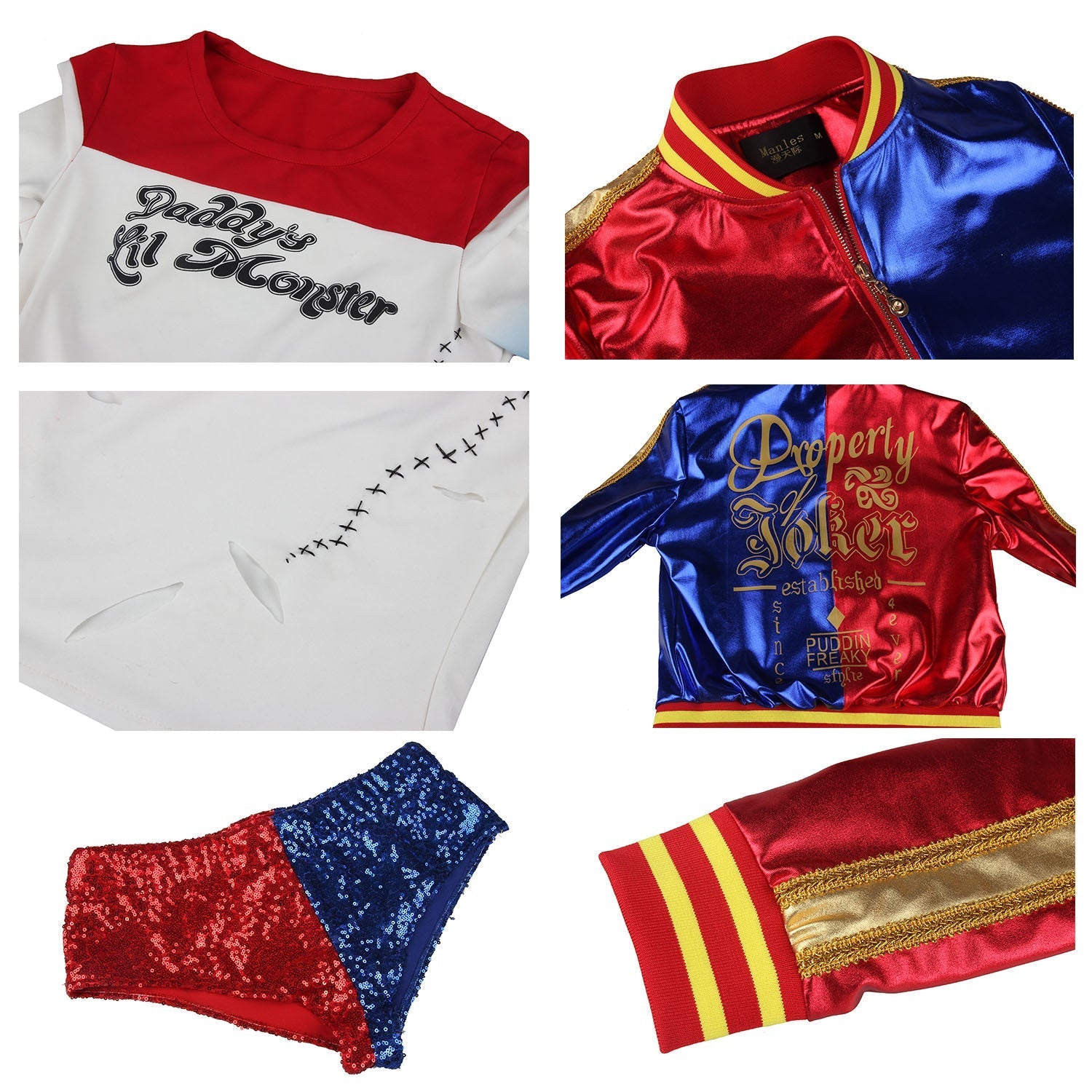 [ylevol] The Suicide Squad The Clown's Girl Harley Quinn Glitter Cosplay Costumes