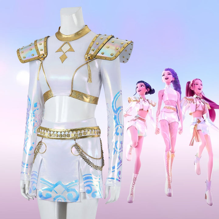 [ylevol] KPop Demon Hunters Zoey White Stage Outfit Cosplay Costumes