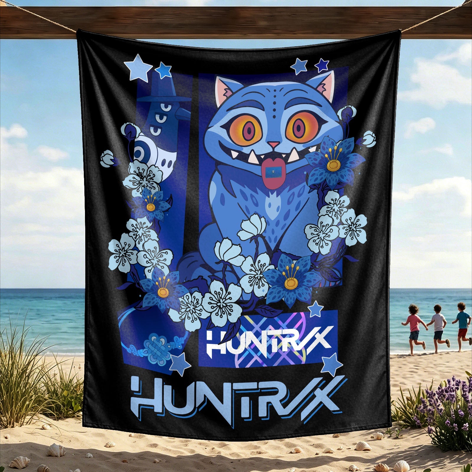 Kpop Demon Hunters Huntrix Saja Boys Wall Decor Tapestry for Home and Party