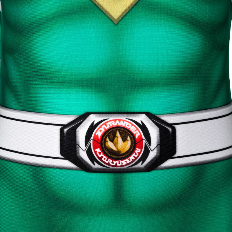 [ylevol] Mighty Morphin Power Rangers Yamato Tribe Knight Burai Green Kids Costumes