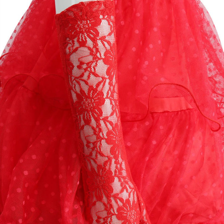 [ylevol] Beetle Juice Lydia Deetz Gilrs Red Wedding Dress Cosplay Costumes