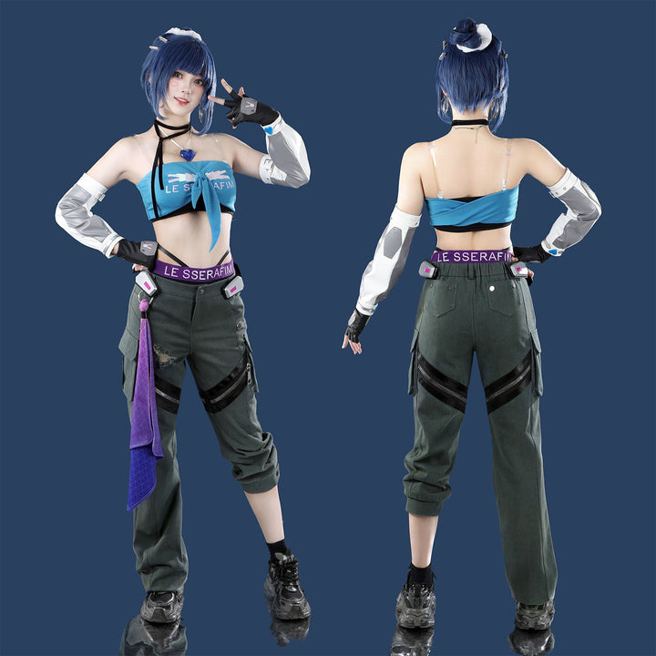 [ylevol] Overwatch 2 X LE SSERAFIM FEARLESS D.VA Blue Cosplay Costumes