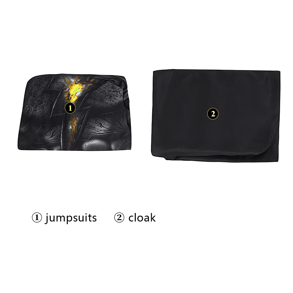 [ylevol] Black Adam Kids Jumpsuit with Cloak Fullset Cosplay Costumes