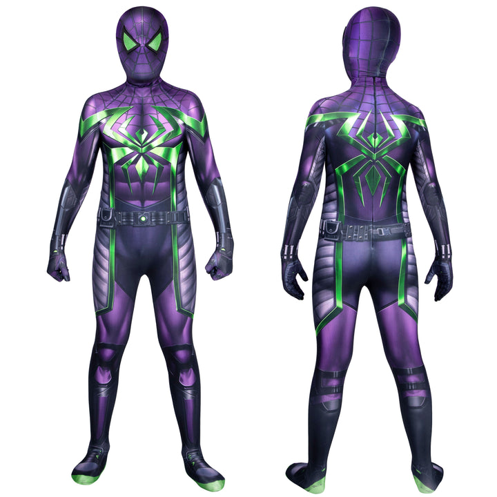 [ylevol] Spider-Man Miles Morales Purple Reign Suit Kids Jumpsuit Cosplay Costumes