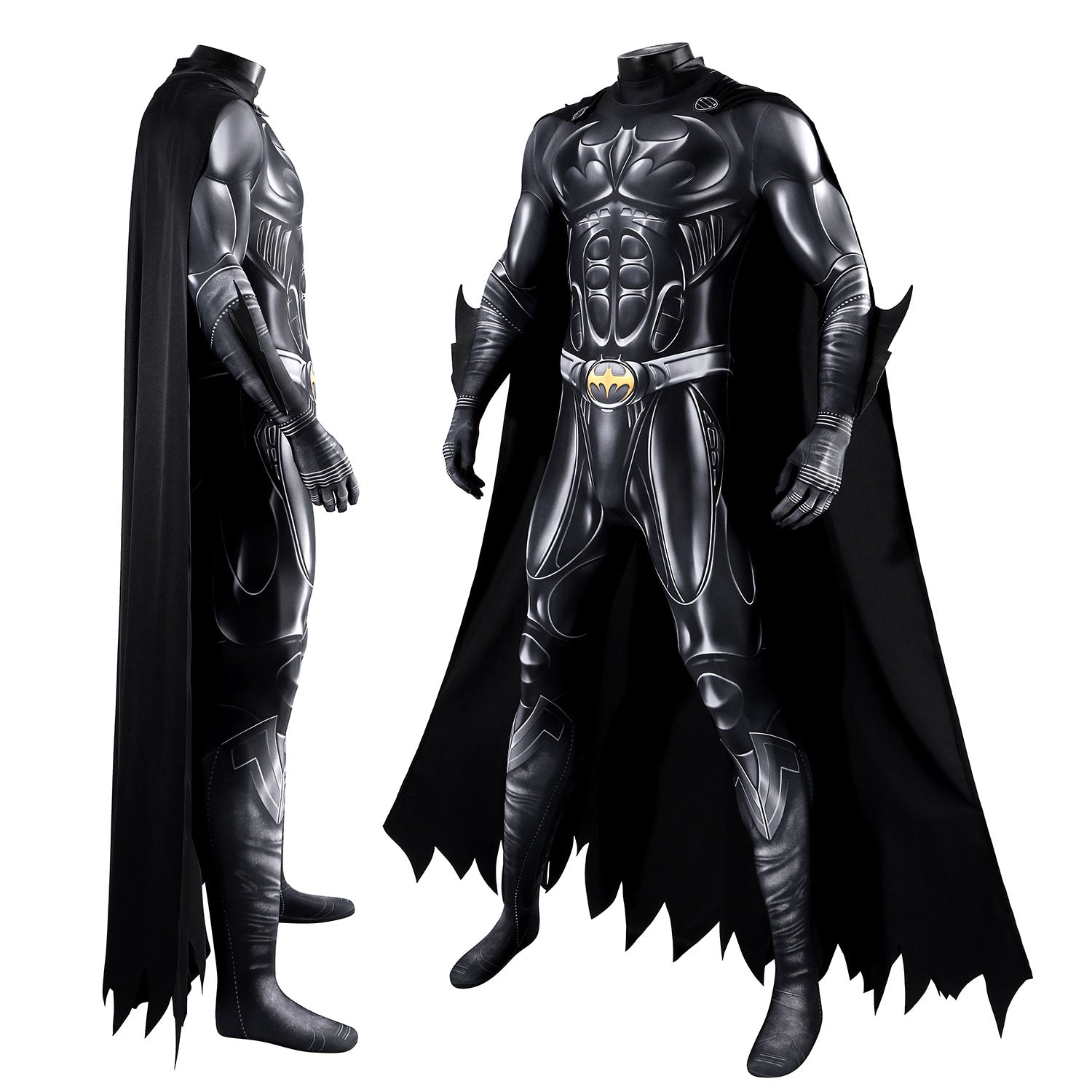 [ylevol] Batman Forever Bruce Thomas Wayne Jumpsuit with Cloak Cosplay Costumes