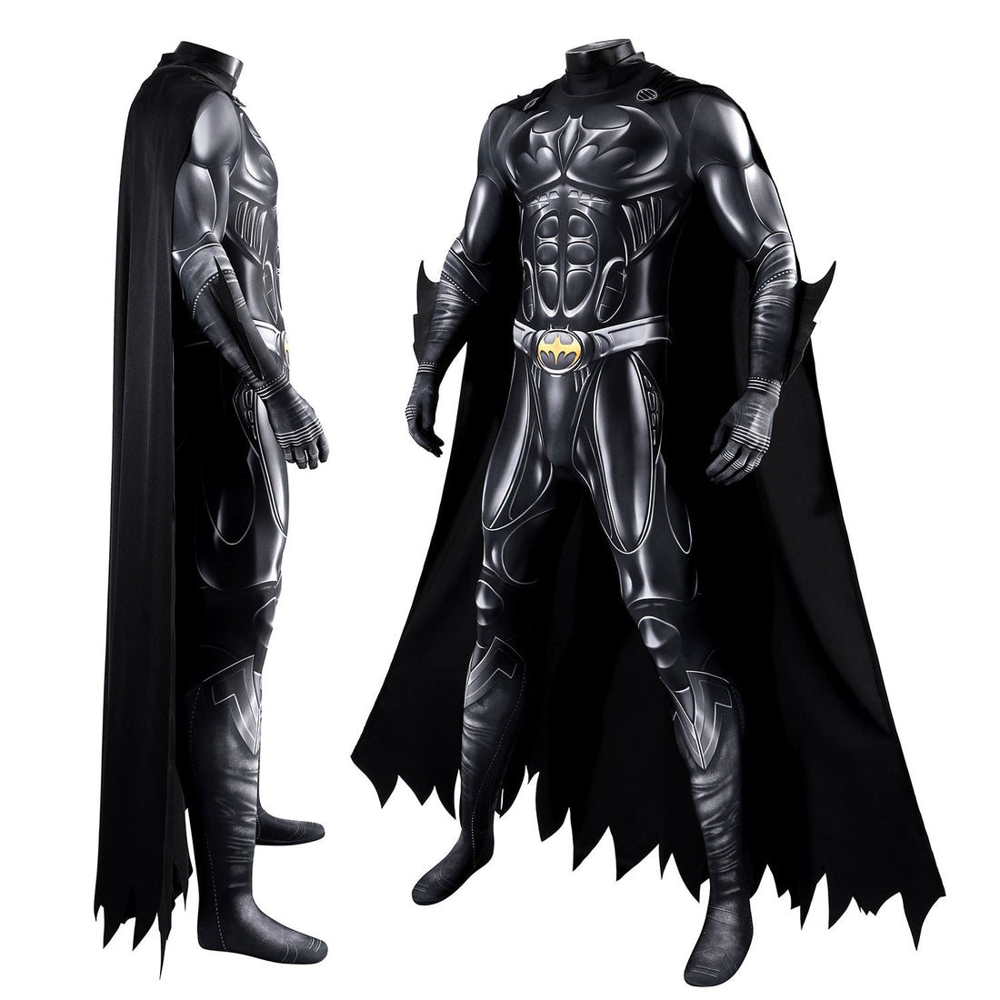 [ylevol] Batman Forever Bruce Thomas Wayne Jumpsuit with Cloak Cosplay Costumes