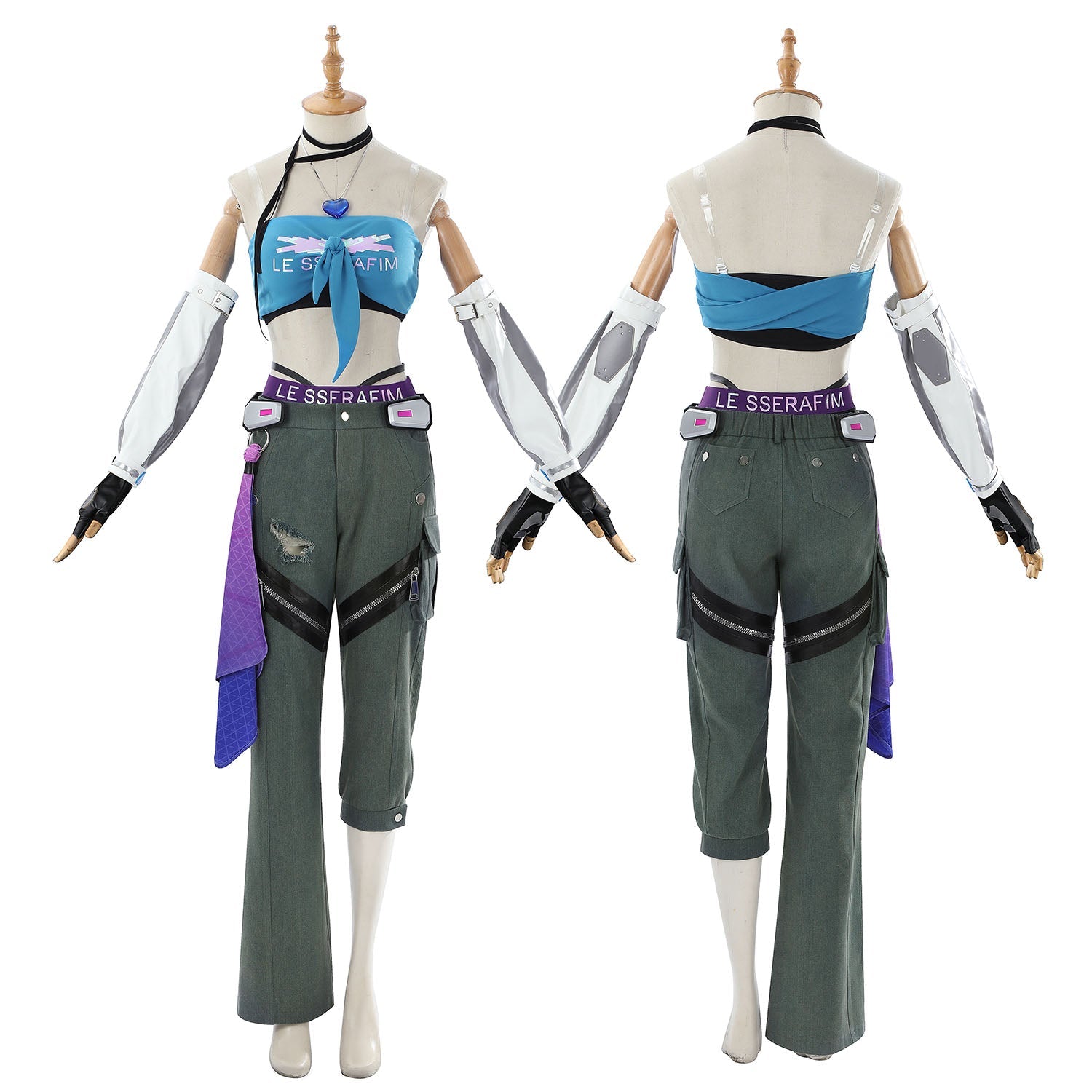 [ylevol] Overwatch 2 X LE SSERAFIM FEARLESS D.VA Blue Cosplay Costumes