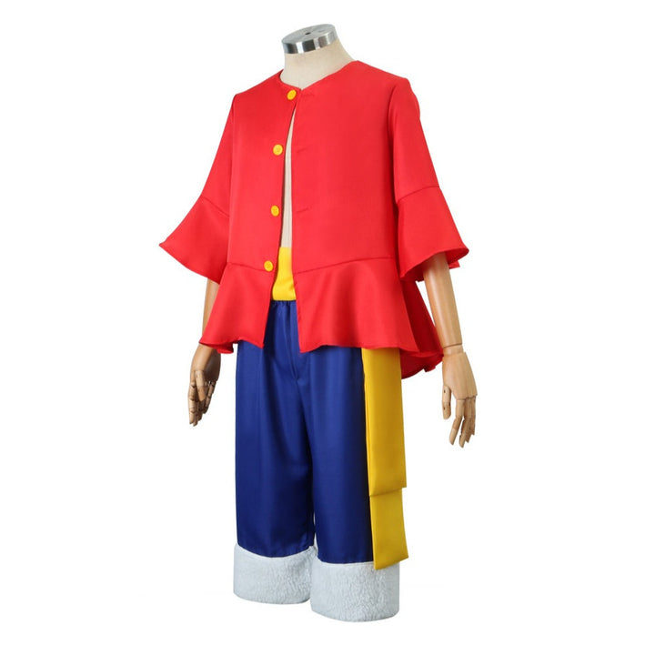 [ylevol] Anime Navigation Monkey D. Luffy Red Shirt Fullset Cosplay Costumes