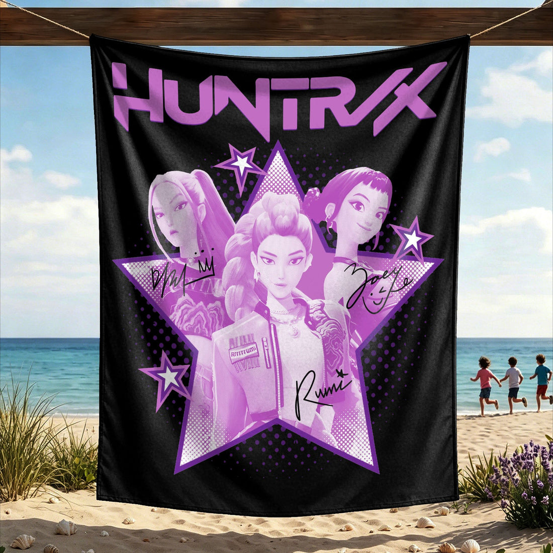 Kpop Demon Hunters Huntrix Saja Boys Wall Decor Tapestry for Home and Party