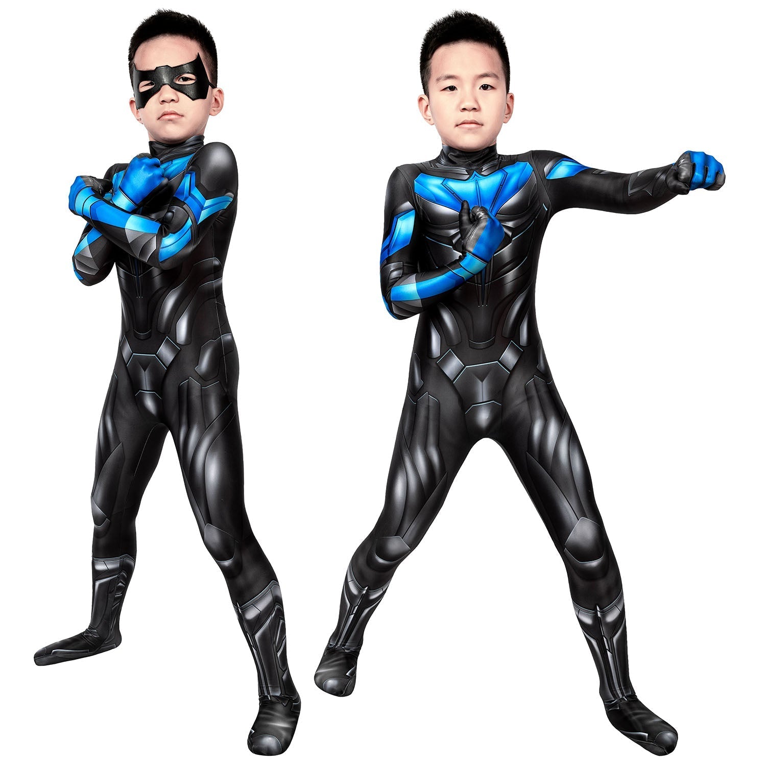 [ylevol] Titans Nightwing Kids Jumpsuit with Eyemask Cosplay Costumes