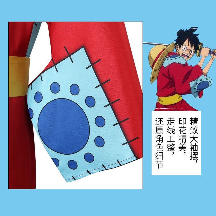 [ylevol] Anime Navigation Wano Country Monkey D. Luffy Kimono Cosplay Costumes