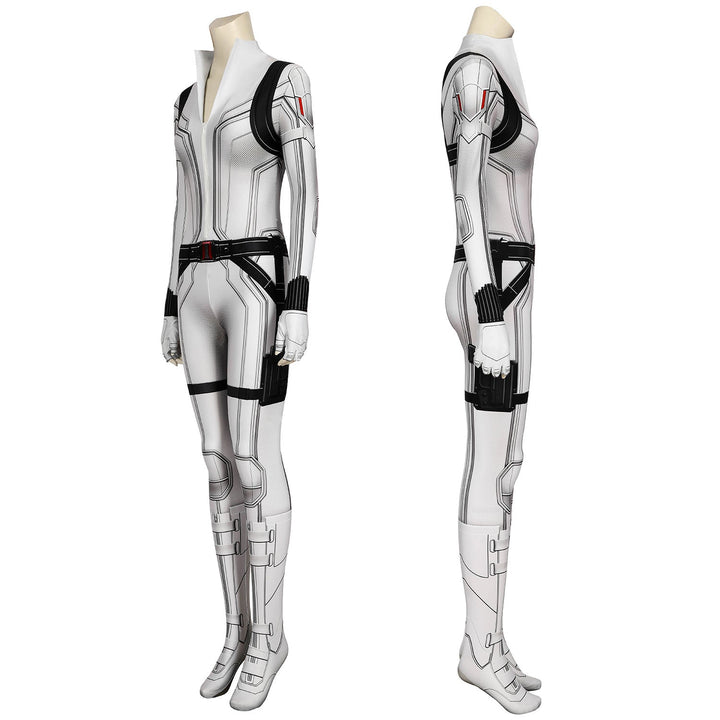 [ylevol] Black Widow Natasha Romanoff White Suit Jumpsuit Cosplay Costumes