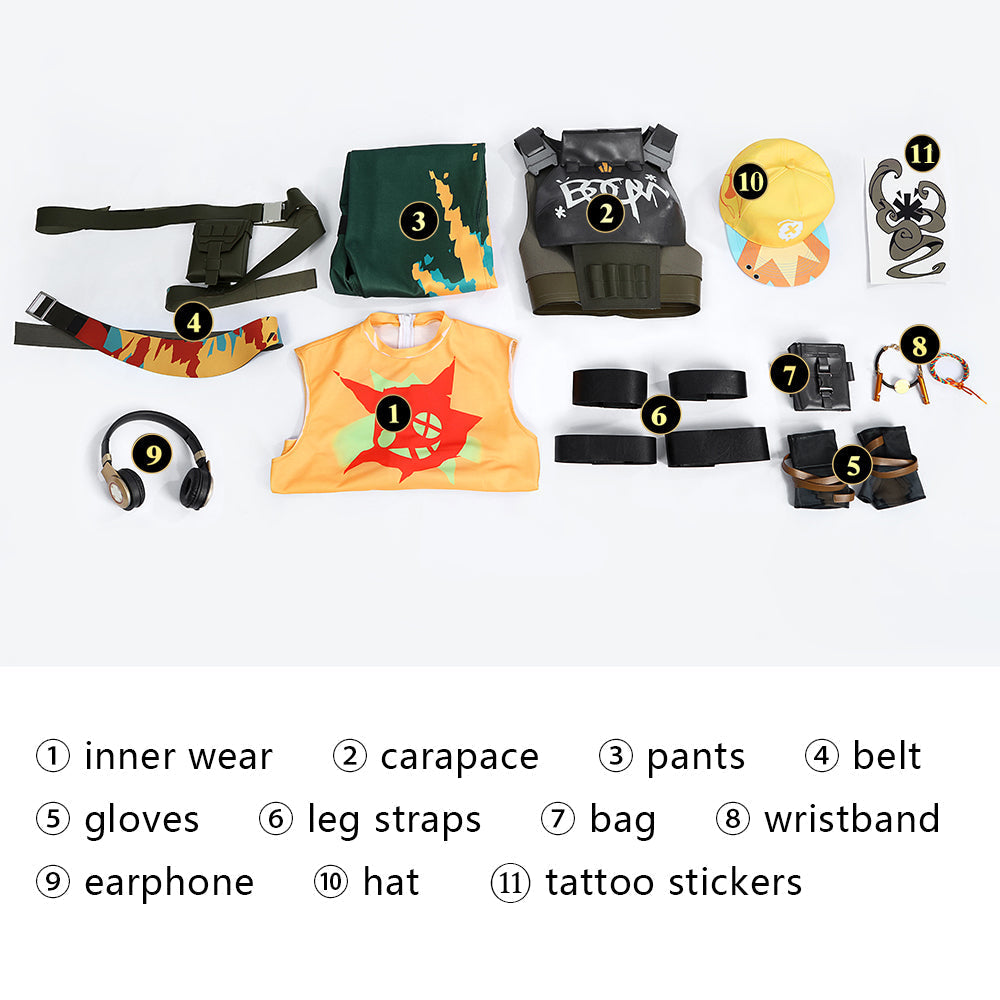 [ylevol] Valorant Raze Female Full Set Outfit Top Cosplay Costumes