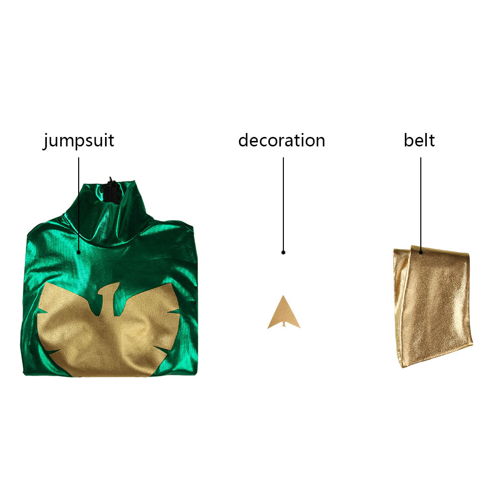 [ylevol] X-Men Green Phoenix Jean Grey Gold and Green Jumpsuit Cosplay Costumes