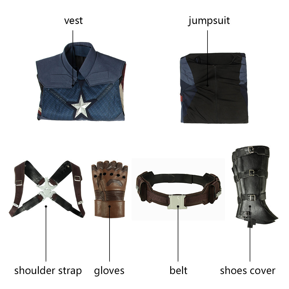 [ylevol] Avengers 4 Endgame Captain America Steve Rogers Top Cosplay Costumes
