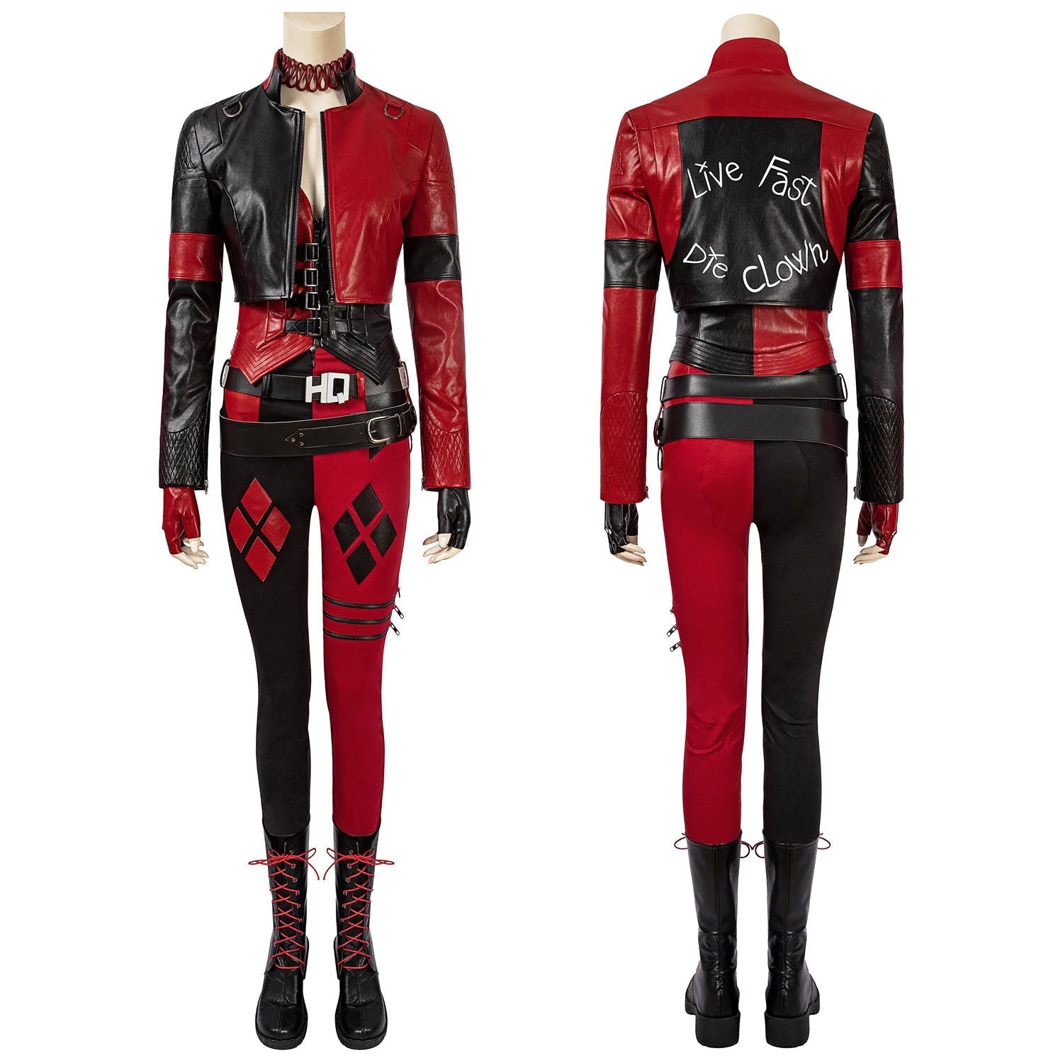 [ylevol] The Suicide Squad 2 Harley Quinn Fight Suit Leather Cosplay Costumes
