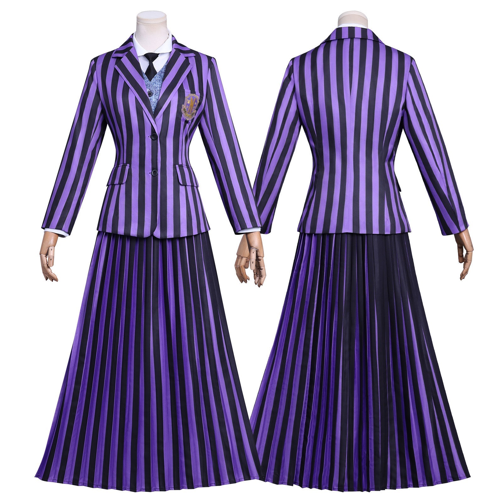 [ylevol] Wednesday 2 Addams Nevermore Academy Purple Uniform Adult Kids Costumes