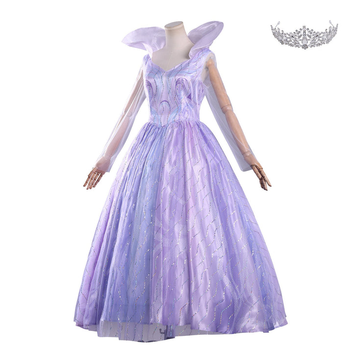 [ylevol] Wicked: For Good Glinda Purple Iridescent Dress Cosplay Costumes