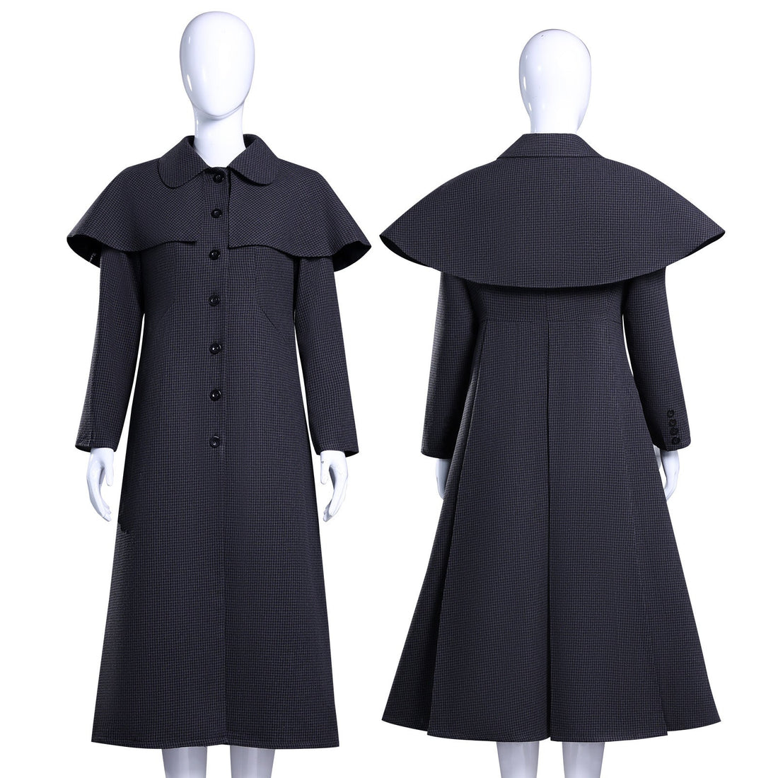 [ylevol] Wednesday 2 Addams Adult and Kids Black Wool Coat Cosplay Costumes
