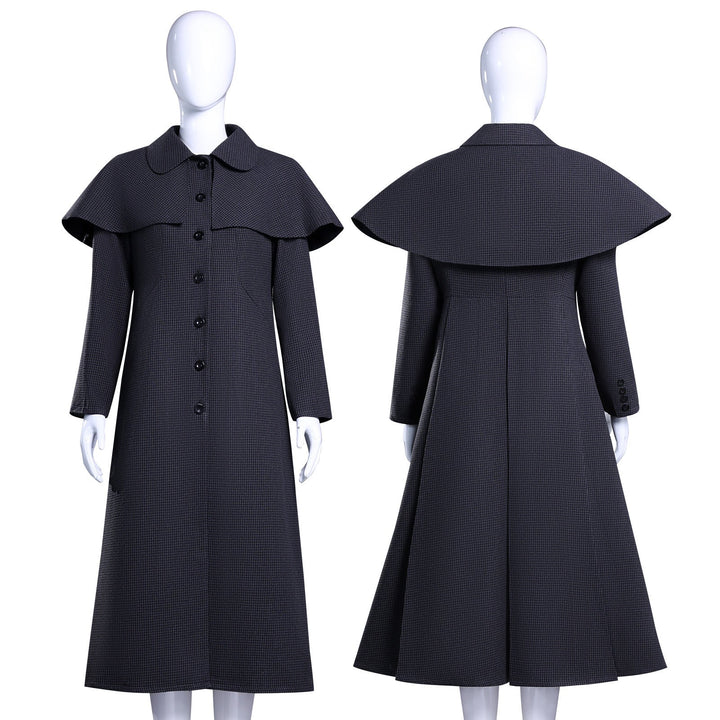 [ylevol] Wednesday 2 Addams Adult and Kids Black Wool Coat Cosplay Costumes