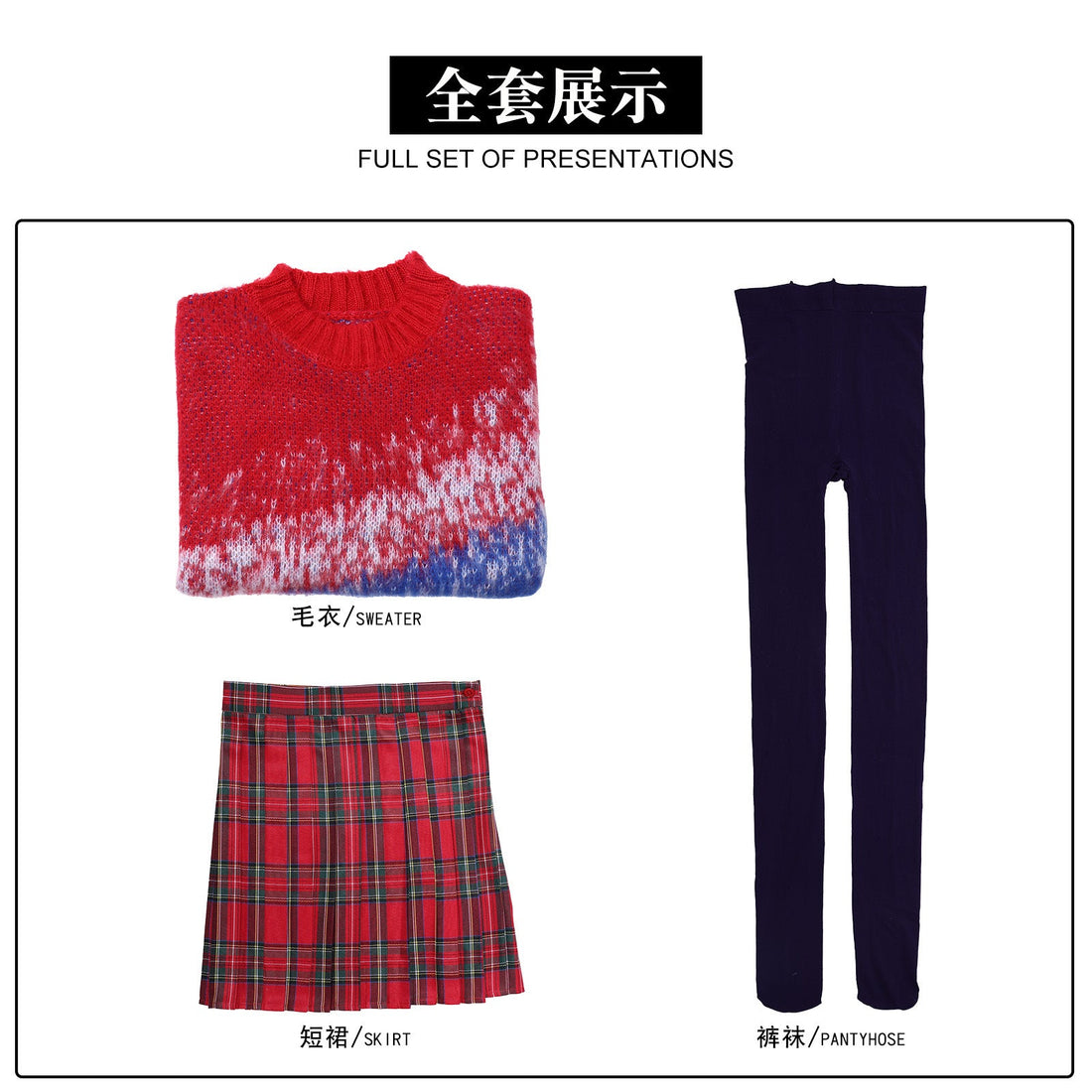 [ylevol] Wednesday 2 Addams Wednesday Sweater JK Skirt Cosplay Costumes