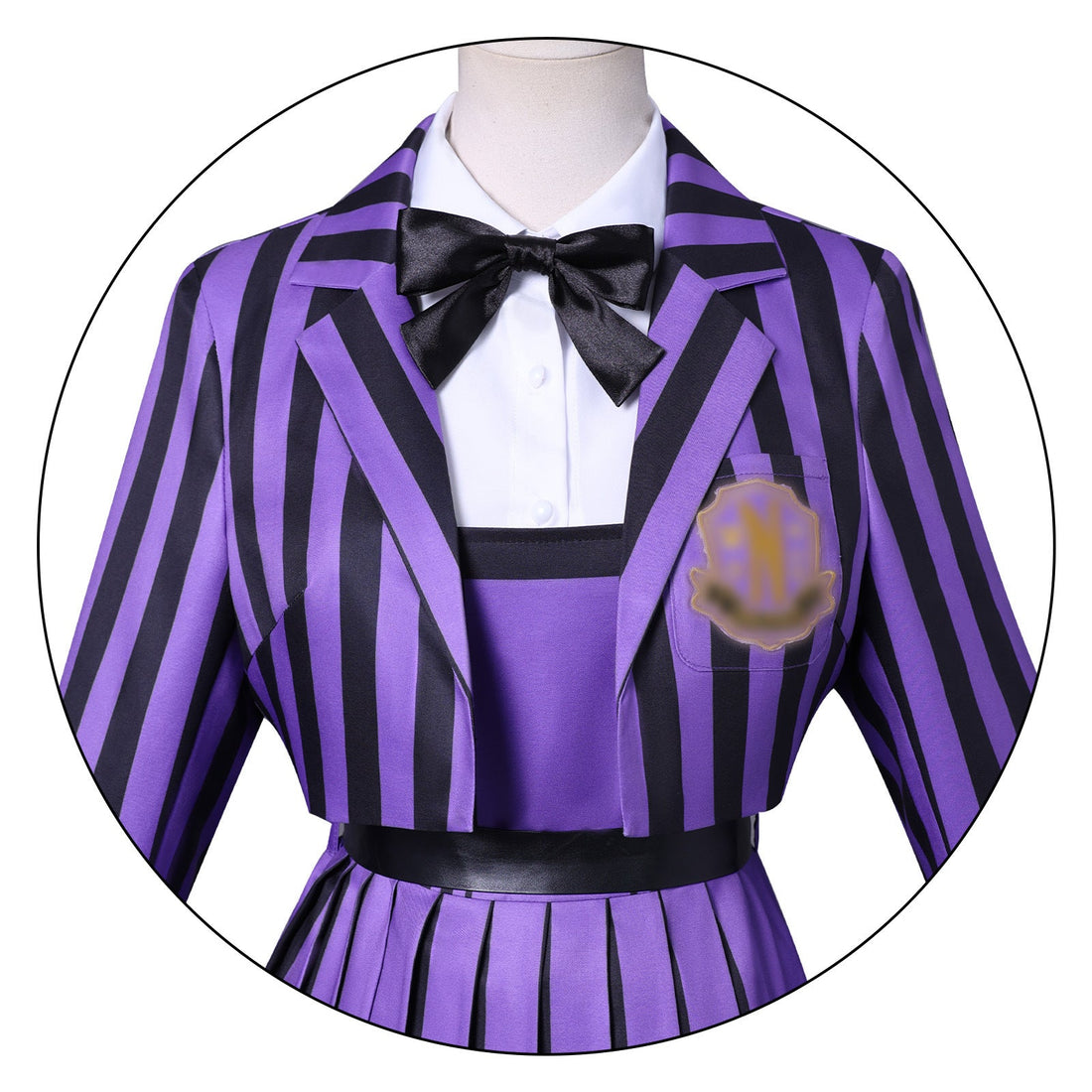 [ylevol] Wednesday 2 Addams Nevermore Academy Purple Short Uniform Adult Kids Costumes