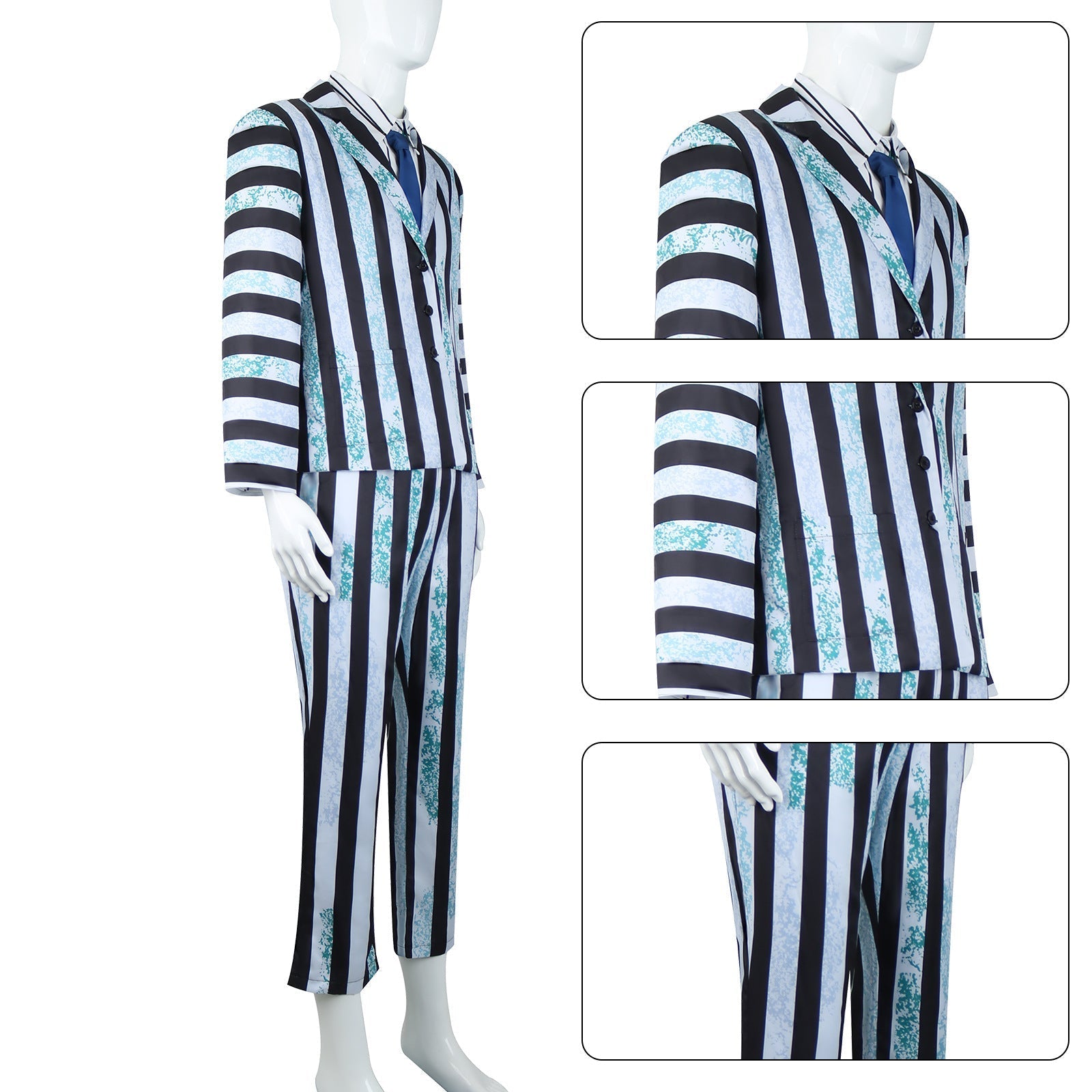 [ylevol] Beetle Juice Michael Keaton Dirty Suit Halloween Cosplay Costumes