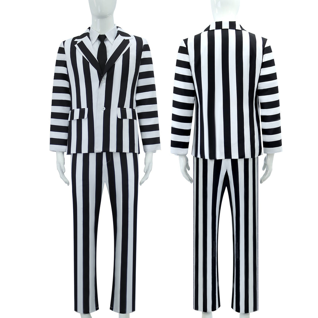 [ylevol] Beetle Juice Michael Keaton Stripe Suit Halloween Cosplay Costumes