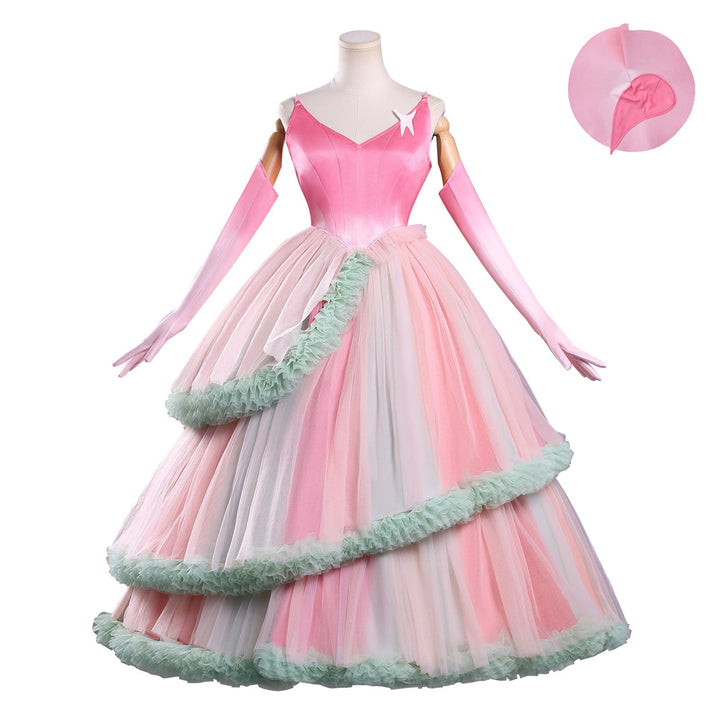 [ylevol] Wicked: For Good Witch Glinda Pink Green Dress Cosplay Costumes