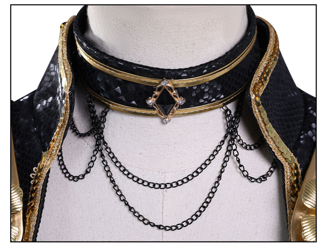 [ylevol] KPop Demon Hunters Mira Black Gold Outfit Adult Kids Cosplay Costumes