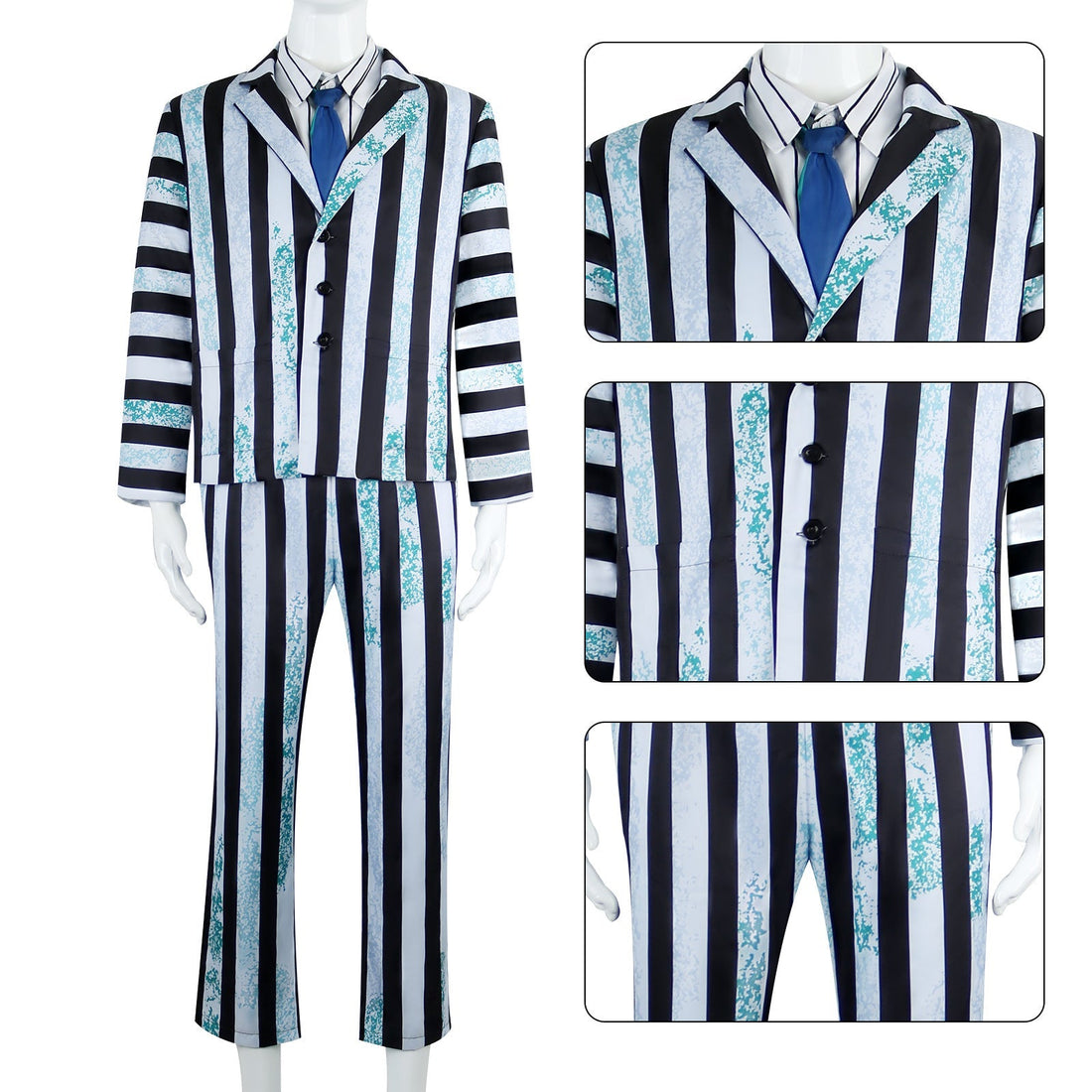 [ylevol] Beetle Juice Michael Keaton Dirty Suit Halloween Cosplay Costumes
