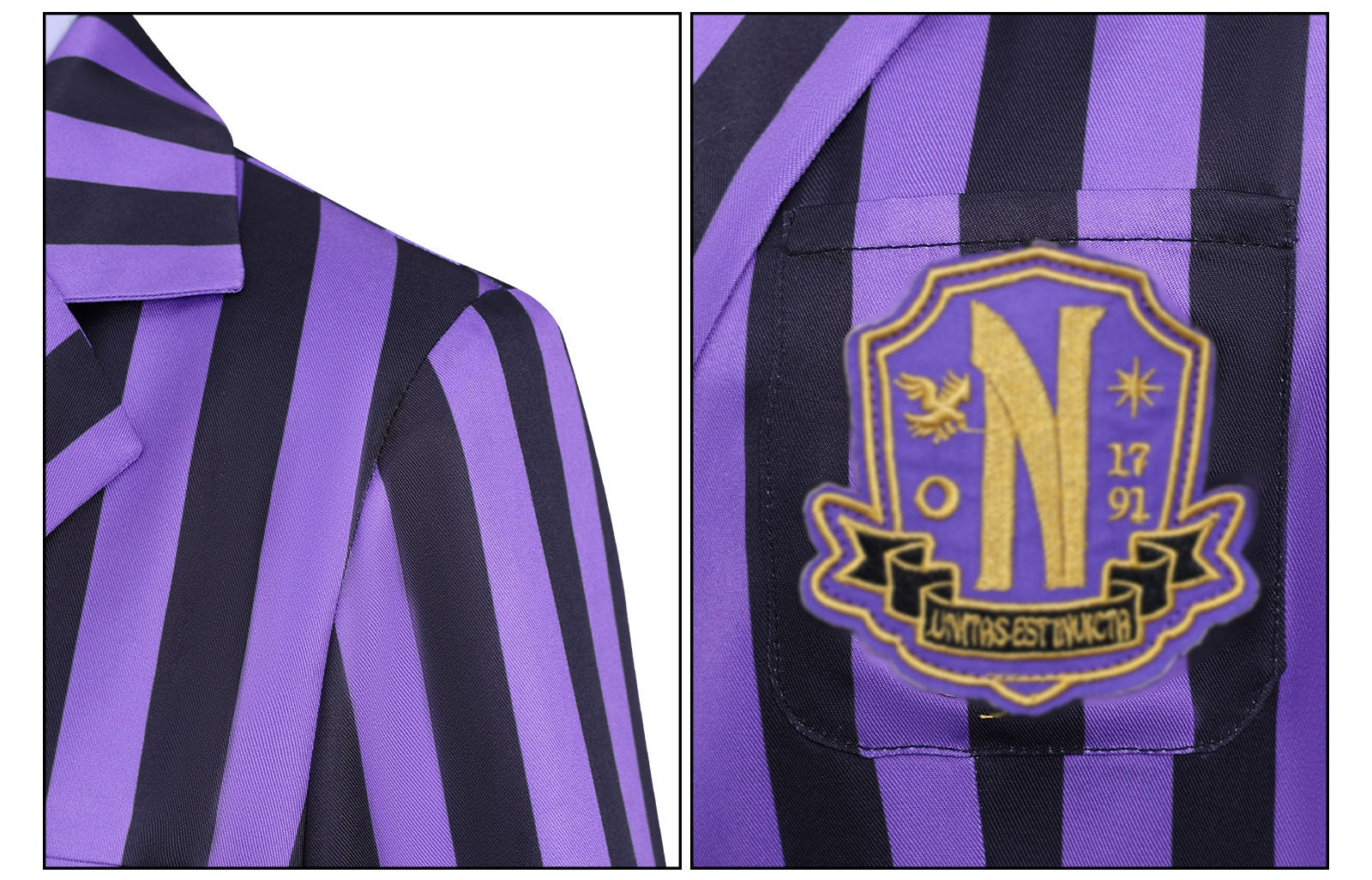 [ylevol] Wednesday 2 Addams Nevermore Academy Purple Uniform Adult Kids Costumes
